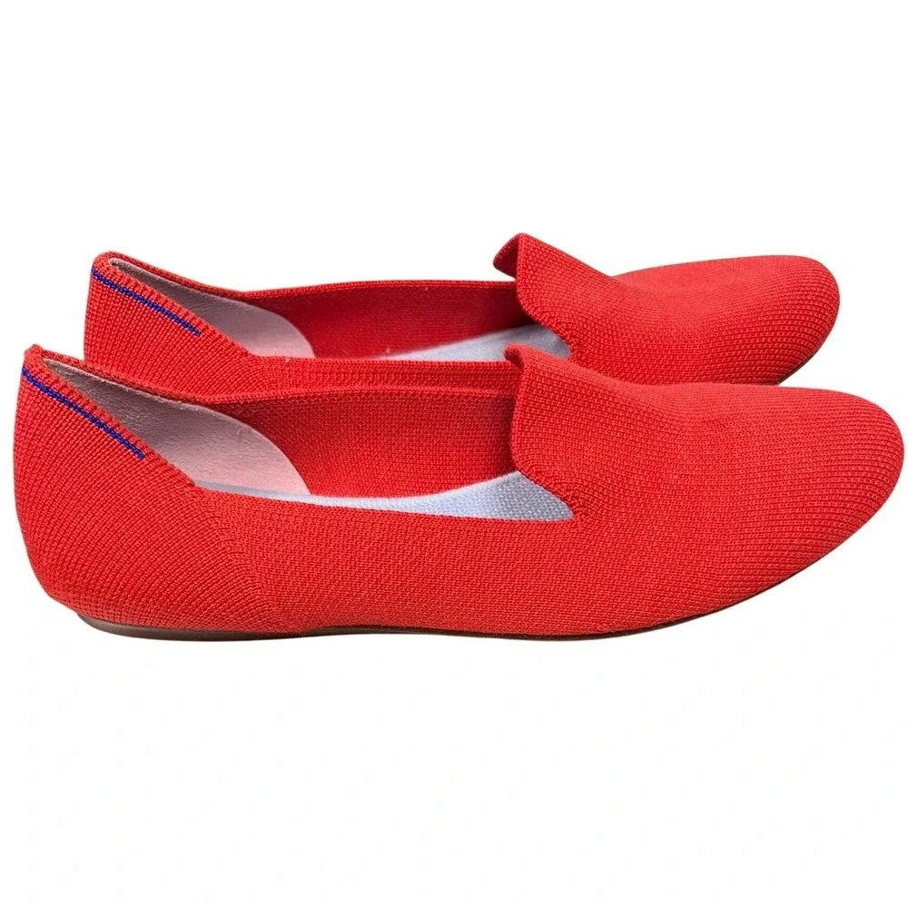 Rothy's Loafer Women 7 Red The Loafer Knit Flat Classic Sustainable Comfort